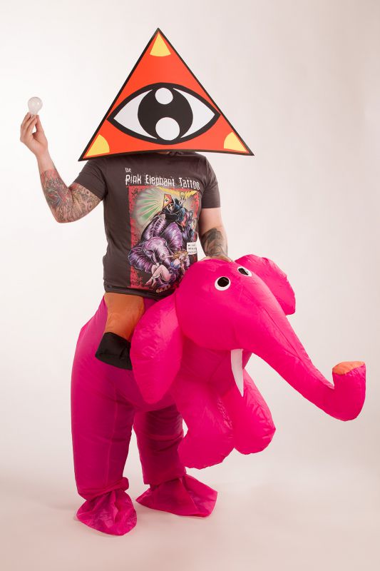 The-Pink-Elephant-Tattoo-T-Shirt